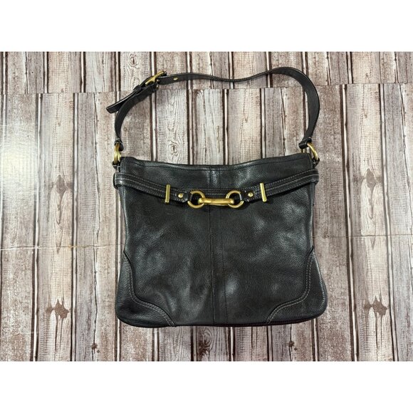 COACH Hamilton Hobo #12464 Pebble Leather color Black - Picture 1 of 5